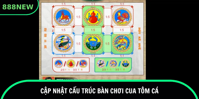 Cập nhật cấu trúc bàn chơi Cua Tôm Cá