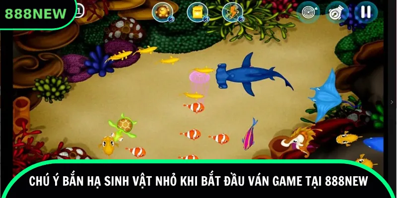 Chú ý bắn hạ sinh vật nhỏ khi bắt đầu ván game tại 888new